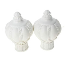 Vintage Cream White Plastic Curtain Pole Finials For 28mm Diameter Curtain Pole 100mm Length 4 Pack
