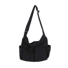Canvas Messenger Bag, Large Capacity Crossbody Bag with Multiple Pockets