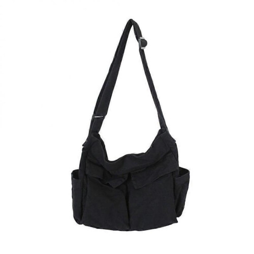 Canvas Messenger Bag, Large Capacity Crossbody Bag with Multiple Pockets
