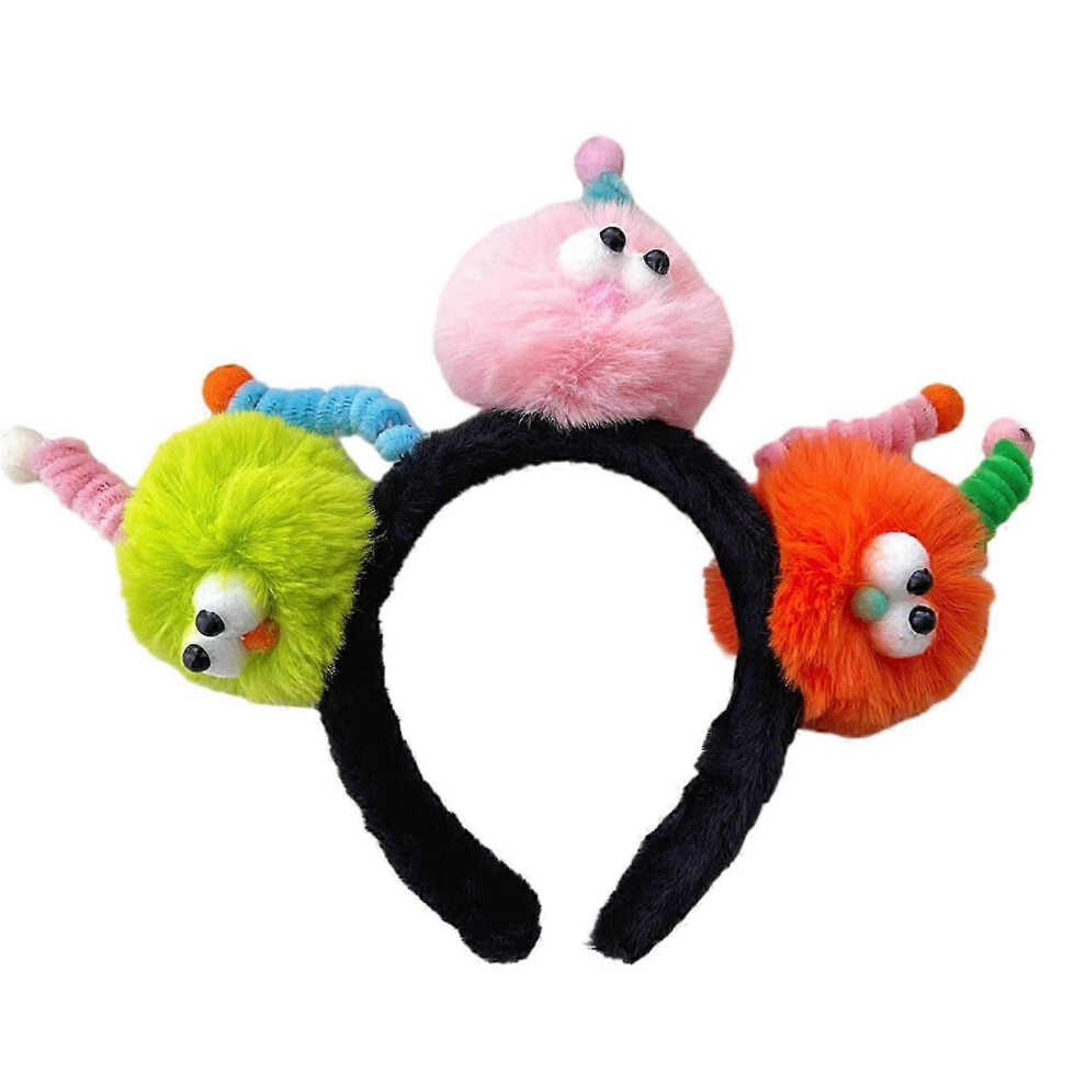 Kikidex (A, One Size) Carnivals Twisted Pompoms Headband Students Washing Face Makeup Hairband Cute Green Headband Plush Christmas Hair Hoop A