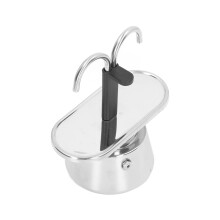 Cafetière moka 100 ml acier inoxydable double tuyau antidérapante