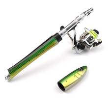 Pen Fishing Rod 55.1 Inch Telescopic Travel Rod Mini Pocket Set With Spinning Reel Combo Kit 1.4 m