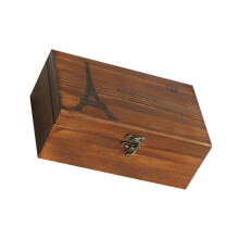 Wooden Box Organizer With Embroidery Frame, Sewing Tool Chest, Mitre Scissors Holder, Handmade DIY Sewing Case, Brown