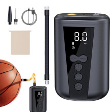 Electric Ball Pump Portable Inflation With LED Light LCD Display Rechargeable Basketball Inflator Includes 2 Needles