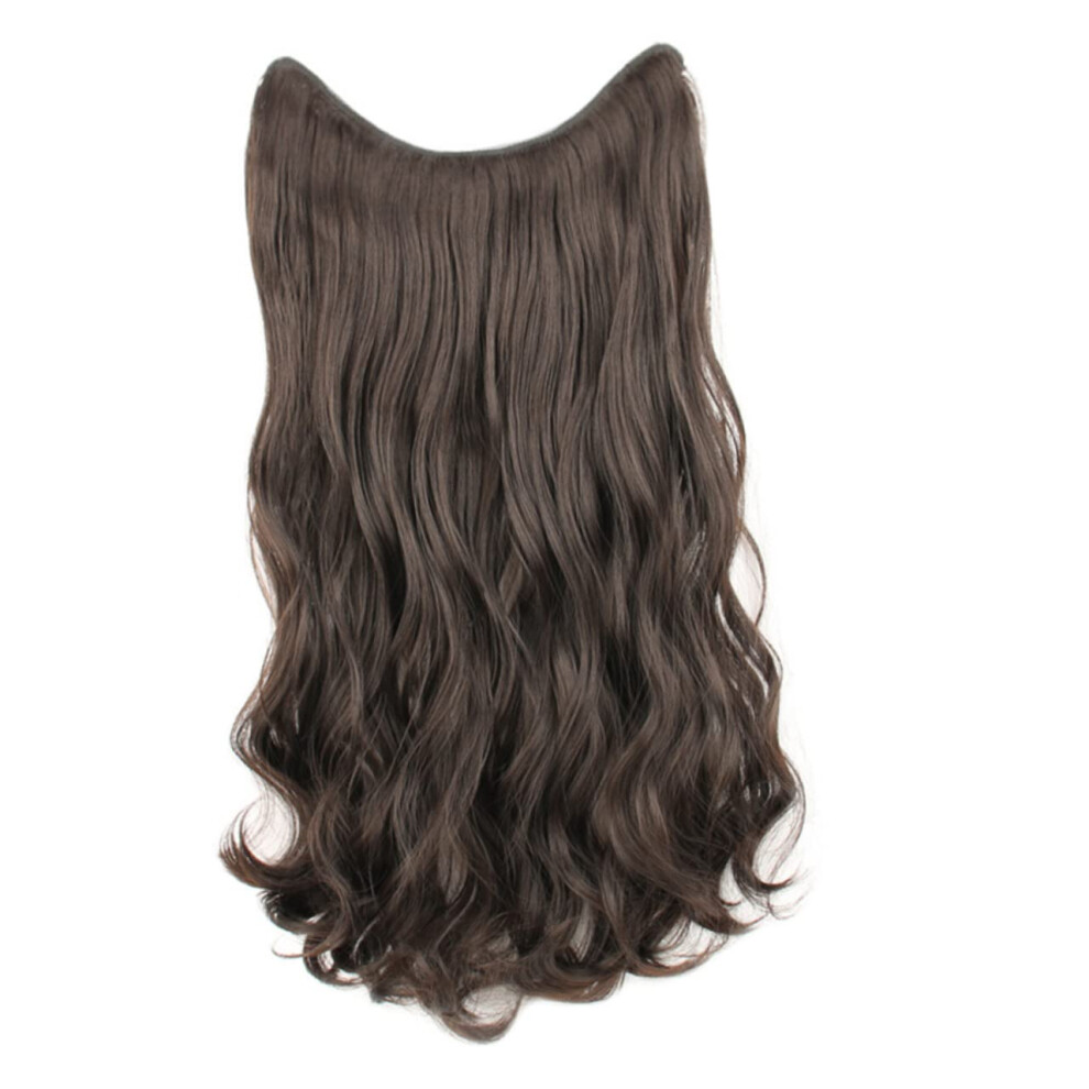 Wave Curly Fluffy U-Shaped Wig Clip-On Hair Extensions Human Hair Natural Black Easy To Blend