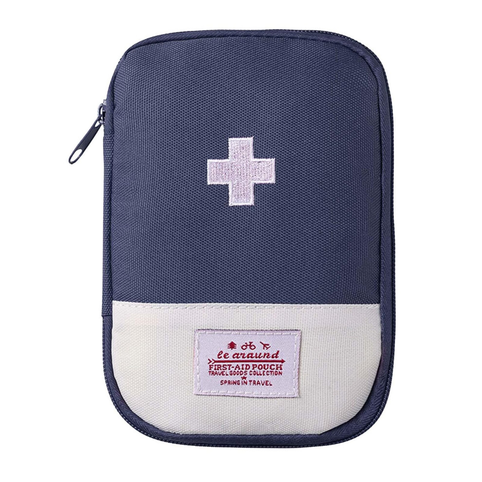 Empty First Aid Bag Small Portable Mini First Aid Kit, Outdoor Travel Medical Bag, Blue Casual Medicine Bag