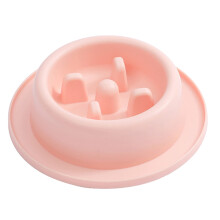 Dog Slow Feeder Bowl Round Anti-Gulping Design Non-Slip BPA-Free Plastic Slow-Feed Dish For Dogs Size Small Medium Large