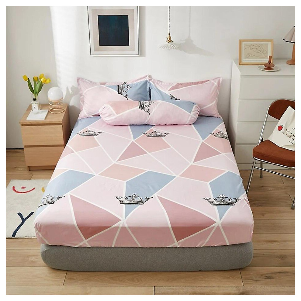 Kikidex (As Show, One Size) Fitted Sheet With Elastic Band Plaid Polygon Pattern Gothic Bedding Sheets Luxury Bedspreads For Double Bed 120X200cm