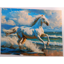 Horse Paint by Numbers Kit - 40x50cm DIY Acrylic Painting Set for Adults & Kids with Brushes and Canvas for Creative Hobby & Wall Art