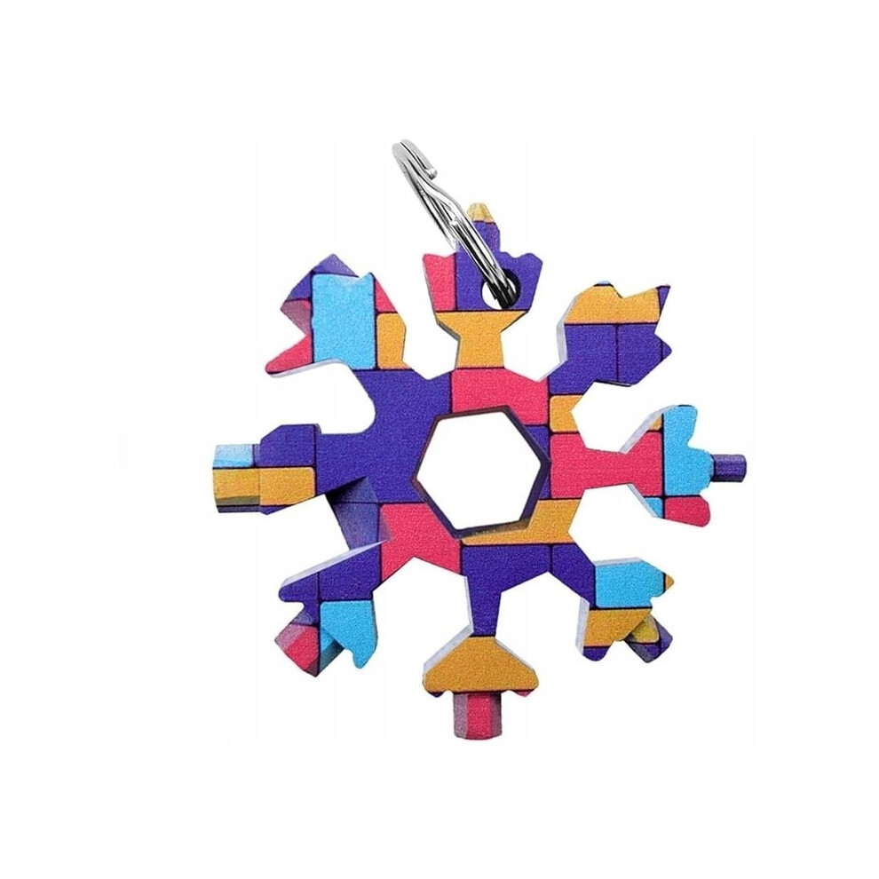 Compact Snowflake Multi-Tool - 23-In-1 Stainless Steel Pocket Gadget For Camping, Cycling & Outdoor Adventures With Keychain 5906792652425