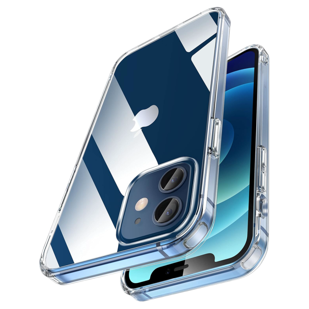 Clear Case For Iphone 12/12 Pro - Shockproof Bumper Cover With Raised Edges, Anti-Scratch Hard Back & Wireless Charging Support 5906792647292
