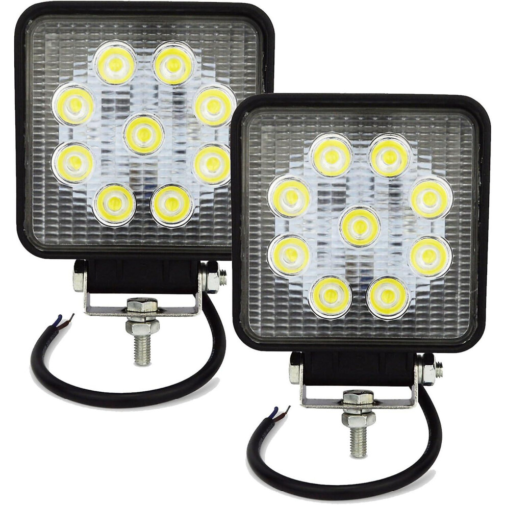 Kikidex (As Show, One Size) 2 Piece 4 Inch 27W Work Light Led Light Bars, Wide Beam Work Lights For Offroad Trucks Suv And 4X4 Fog Lights