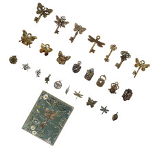 Retro Key Thema Scrapbooking Sticker Herpositioneerbare-4