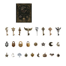 Retro Key Decoratieve Sticker Herpositioneerbare zelfklevende-2