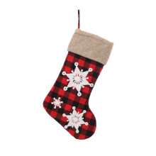 Geruite Doek Sneeuwvlok Kerst Kousen Snoep Tas Kerst-Type B