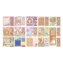 Decoratieve scènestickerboek miniatuur landschap-paars