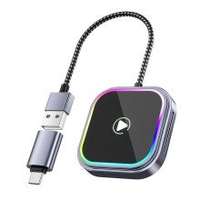 Wireless Bluetooth Car Stereo Adapter For Apple Carplay and Android Auto - USB-C