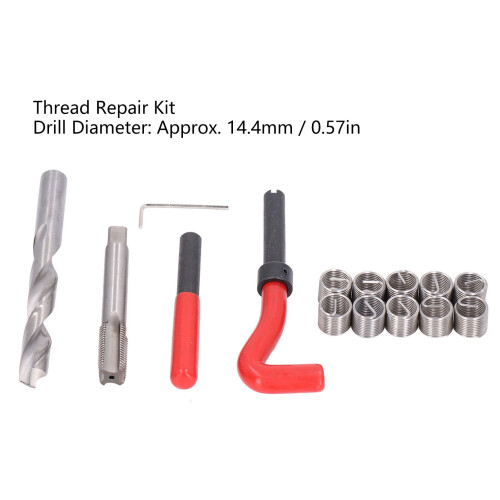 Car Thread Repair Kit 15Pcs Insert Set M14x1.50mm Compatible Hand Tool 2