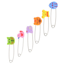 30Pcs Plastic Head Safety Pins Long Brooches Animal Diaper Pin