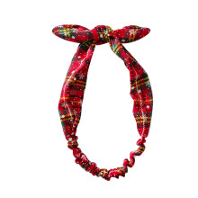 Christmas Knotted Headband Snowflake-Christmas yellow hair band