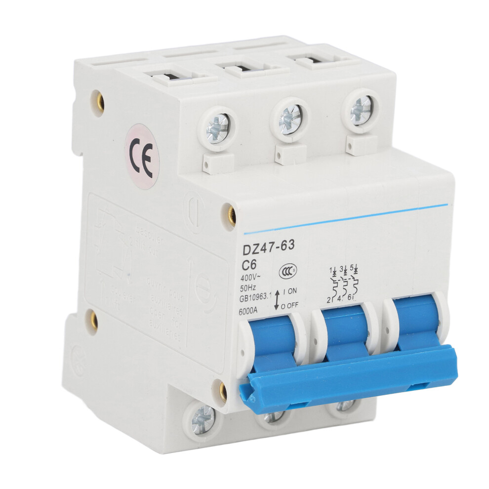 Compact 3P Mcb Pa66 Material 6A 400V 6000A Breaking Din Rail 7901357511948