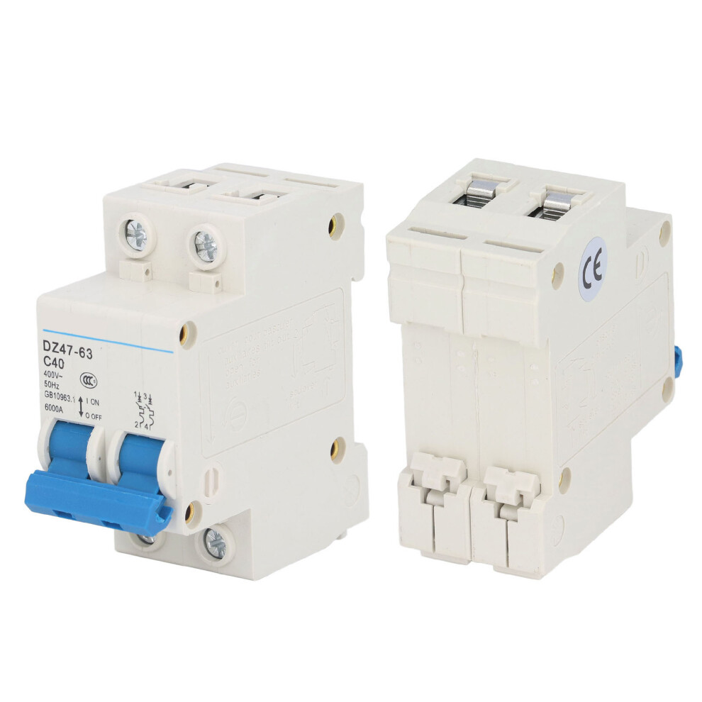 Compact 2P Circuit Breaker 40A 400V Dz47â63 For Din Rail Mount 7891357512055