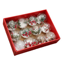 12Pcs Clear Christmas Ball Ornament Shatterproof Baubles Xmas