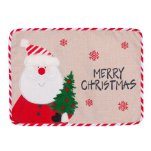 Christmas Santa Snowman Placemat Heat Resistant Table Mats-A