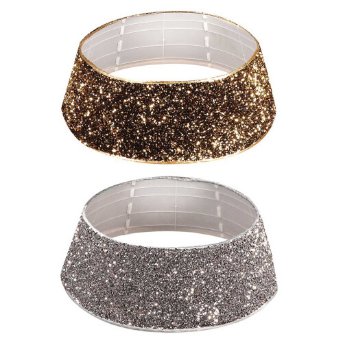 Sequins Glitter Christmas Tree Base Collar Around-Dark Gray 1