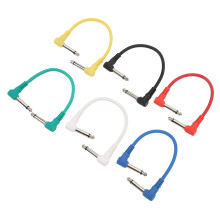 Cavi patch per effetti di chitarra, set da 6 pezzi, con connettore angolare da 6,35 mm
