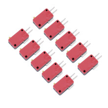 10 Stück Rote 3-Pin Druckknopf-Mikroschalter für Arcade-Spiel DIY Ersatz