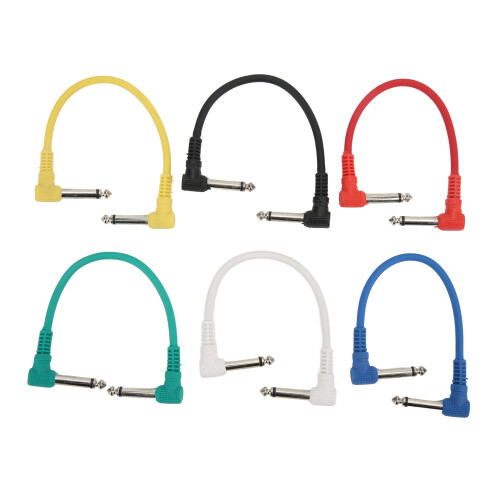 Cavi patch per effetti di chitarra, set da 6 pezzi, con connettore angolare da 6,35 mm 1