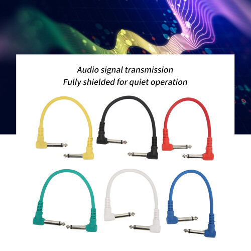 Cavi patch per effetti di chitarra, set da 6 pezzi, con connettore angolare da 6,35 mm 2