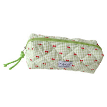 Zippers Closure Stationerys Pouch Colorful Cherries Pen-Green