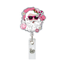 Cartoon Christmas Badge Holder with Metal Belt Clip-1