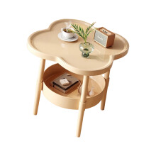 Space Saving Cream Nightstand Shelf Multi Layer-Coffee color S