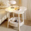 Space Saving Cream Nightstand Shelf Multi Layer-Coffee color S 5