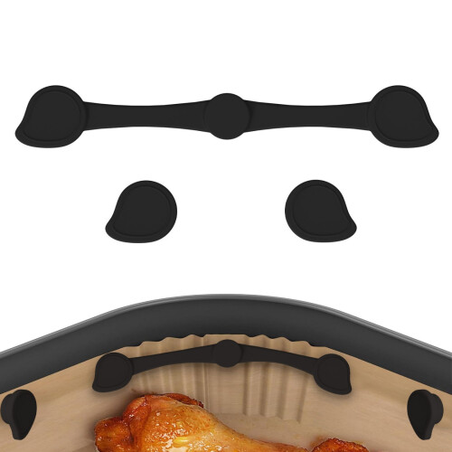 Kitchen Reusable Silicone Air Fryer Paper Holder Secure-Black C