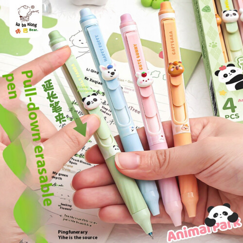 Press type erasable pen, neutral pen-Pink 1