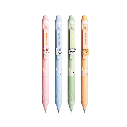 Press type erasable pen, neutral pen-Green