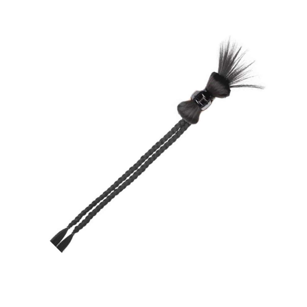 Unisex Synthetic Hairpiece Wigs Ponytail Hair-6 Teeth Gripper Blac