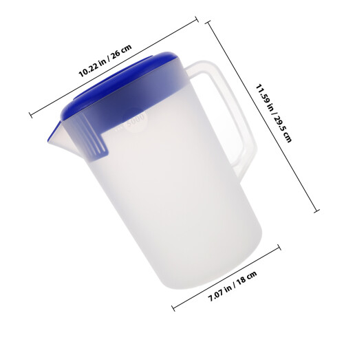 1Plastic Frosted Water Pitcher with Wide Mouth Handle for Cold Drinks 1