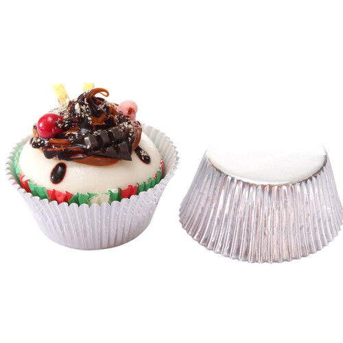 200 2 Pack Dicke Aluminiumfolie Muffin Cupcake Liner Backzubehör 2
