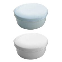 2Pcs Round Plastic Soap Box With Lid And Draining Plate