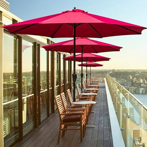 2.7m Patio Umbrella Replacement Canopy 8-Rib Dark Green 9ft 2