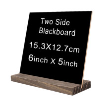 Table Top Mini Blackboard Sign With Wooden Stand Double Sided Wipe Clean Writable Surface Compatible Chalk Markers