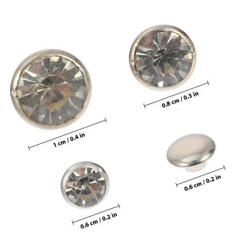 60 Pcs Diy Clothes Rivets Practical Bag Studs For Crafts 1