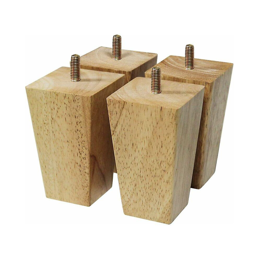 Kikidex (As Show, One Size) Set Of 4 Wooden Furniture Legs, Sofa Legs, M8 Screw Bolts (10Cm)