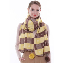 SWAT PANY Echarpe Pashmina pour femme, robe de soirée - Jaune avec des cœurs
