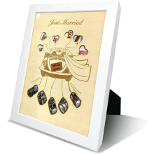 DMHSGIFT Cadeau de mariage, argent dans un cadre - couleur bois